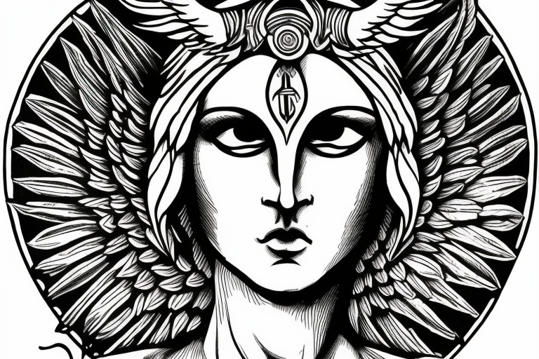 archangel Michael
symmetrical and front on design tattoo idea