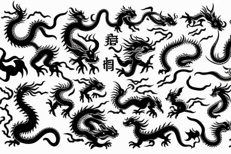 chinese zodiac dragon with virgo zodiac tattoo idea