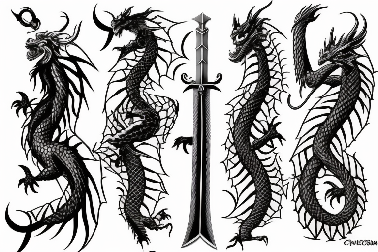 Dragon Style Sword tattoo idea