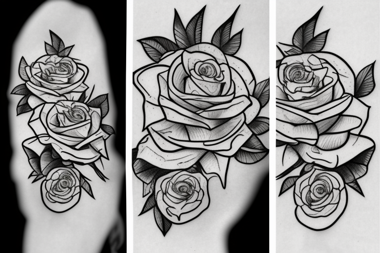 white rose tattoo drawing