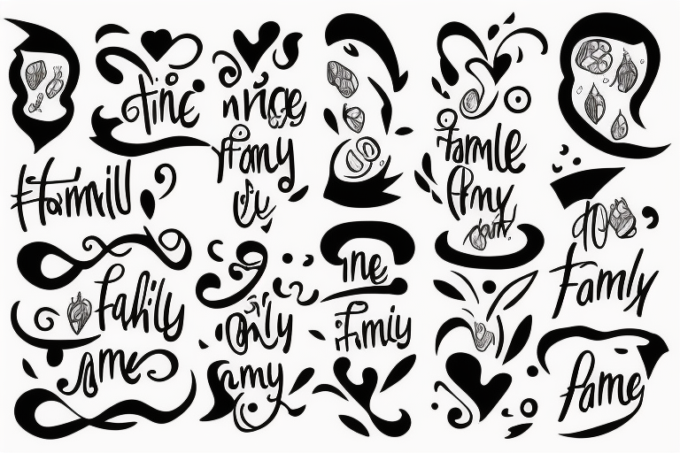 Tattoo one line with the word family tattoo idea