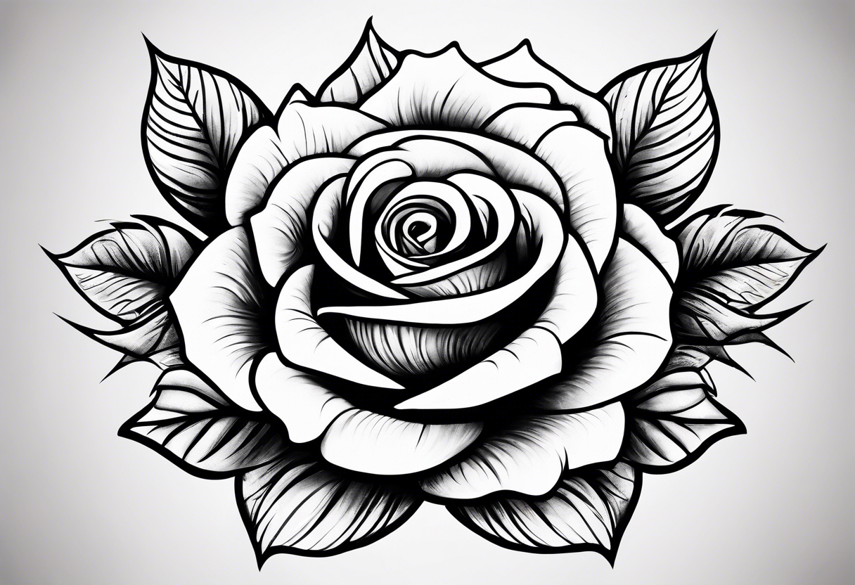 rose tattoo with the number 5 clearly incorporated into it tattoo idea