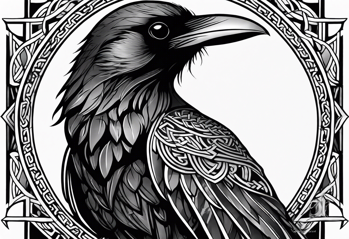 raven perched
roman numeral
celtic tattoo idea