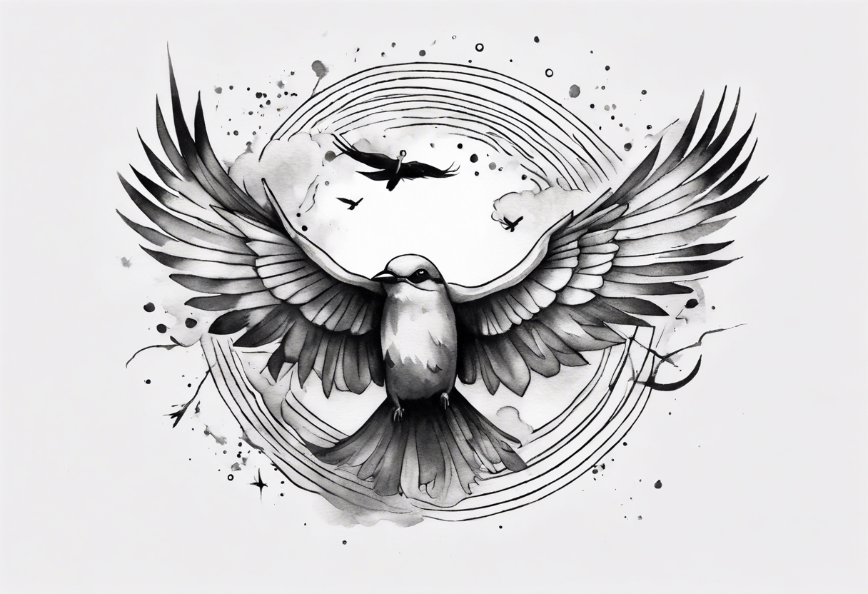 Dove Tattoo Black And Grey