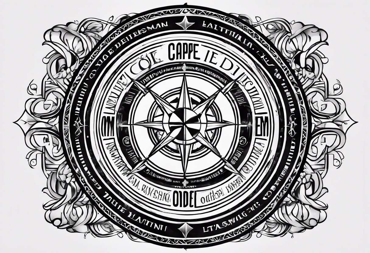 “Carpe Diem” Latin writing with Jedi order logo in the middle tattoo idea