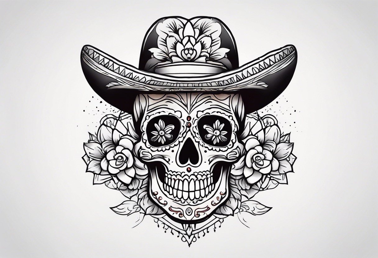 mexican skull tattoo idea