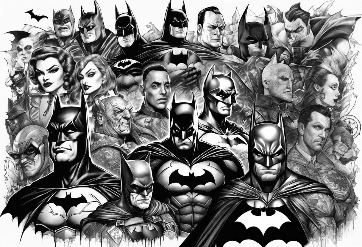 Batman villains collage for arm sleeve tattoo idea