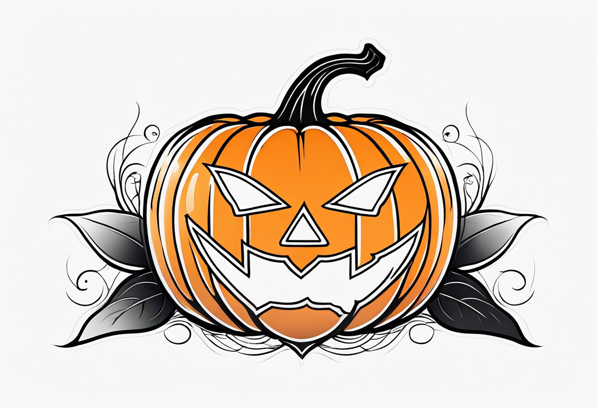 pumpkin halloween tattoo idea