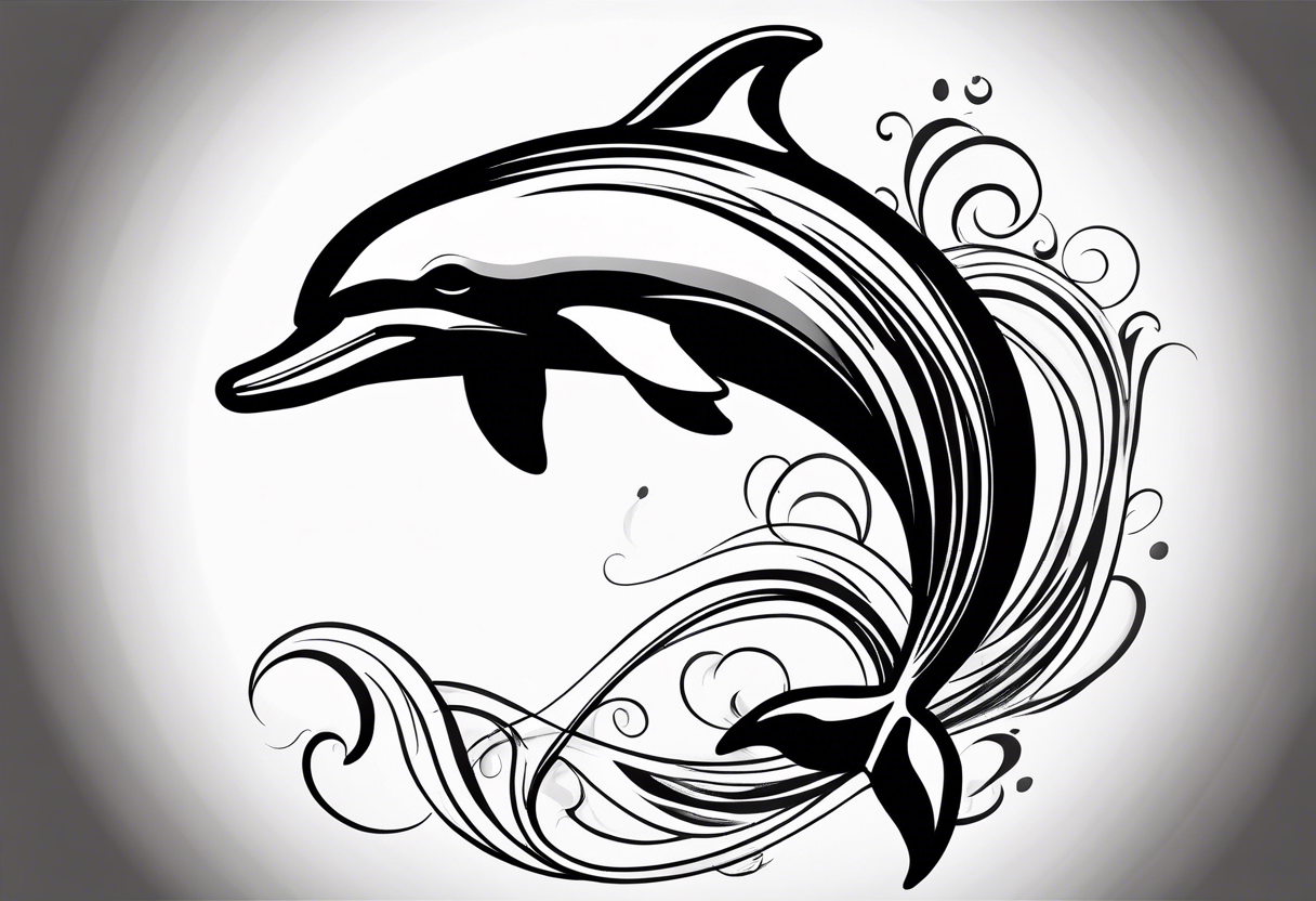 simple dolphin representing victory tattoo idea