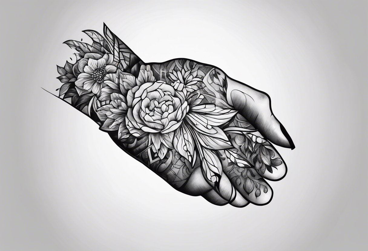 A hand holding fire tattoo idea