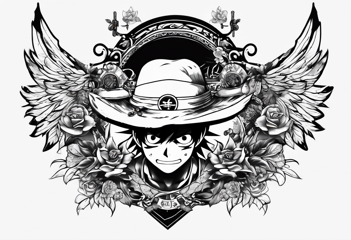 Luffy half normal half gear 5 tattoo idea