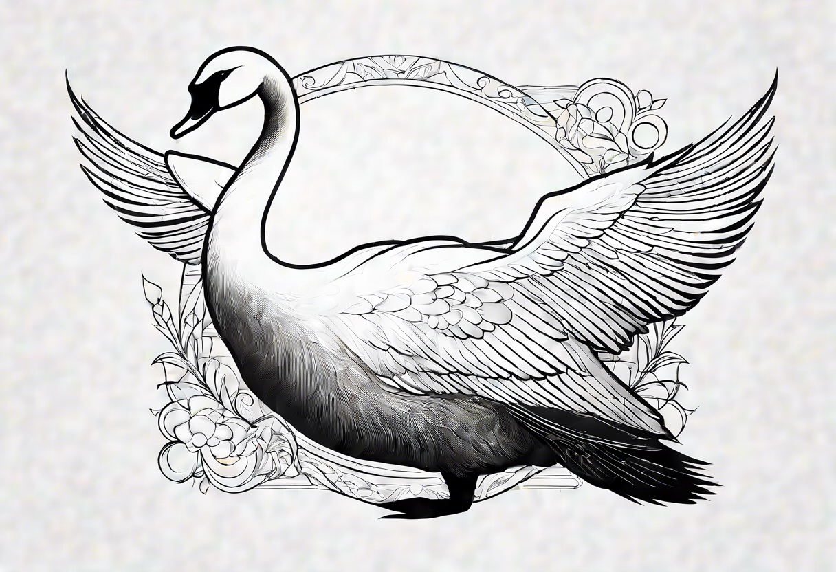 Swan of Dol Amroth, Minimalist Logo, Extreme Minimalism, Line Art, Golden Ratio, No Details, No Frame tattoo idea