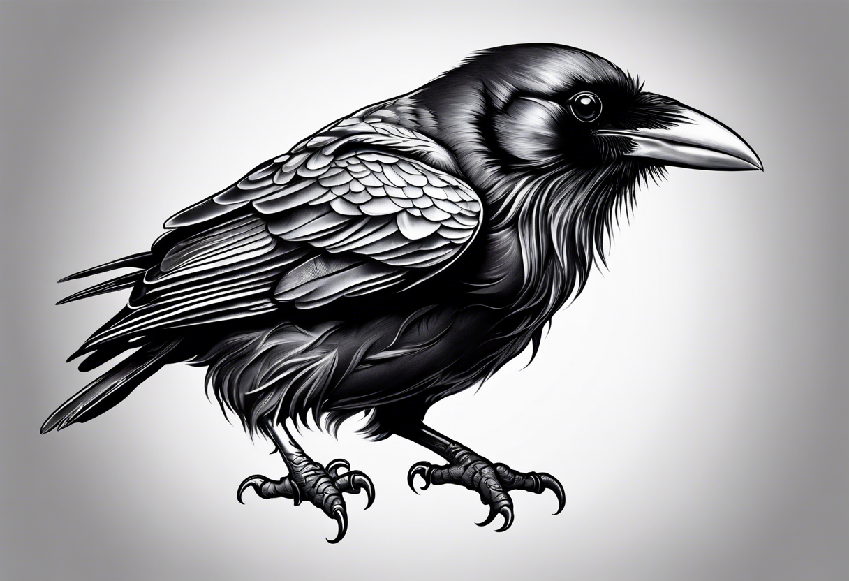 Baby raven tattoo idea