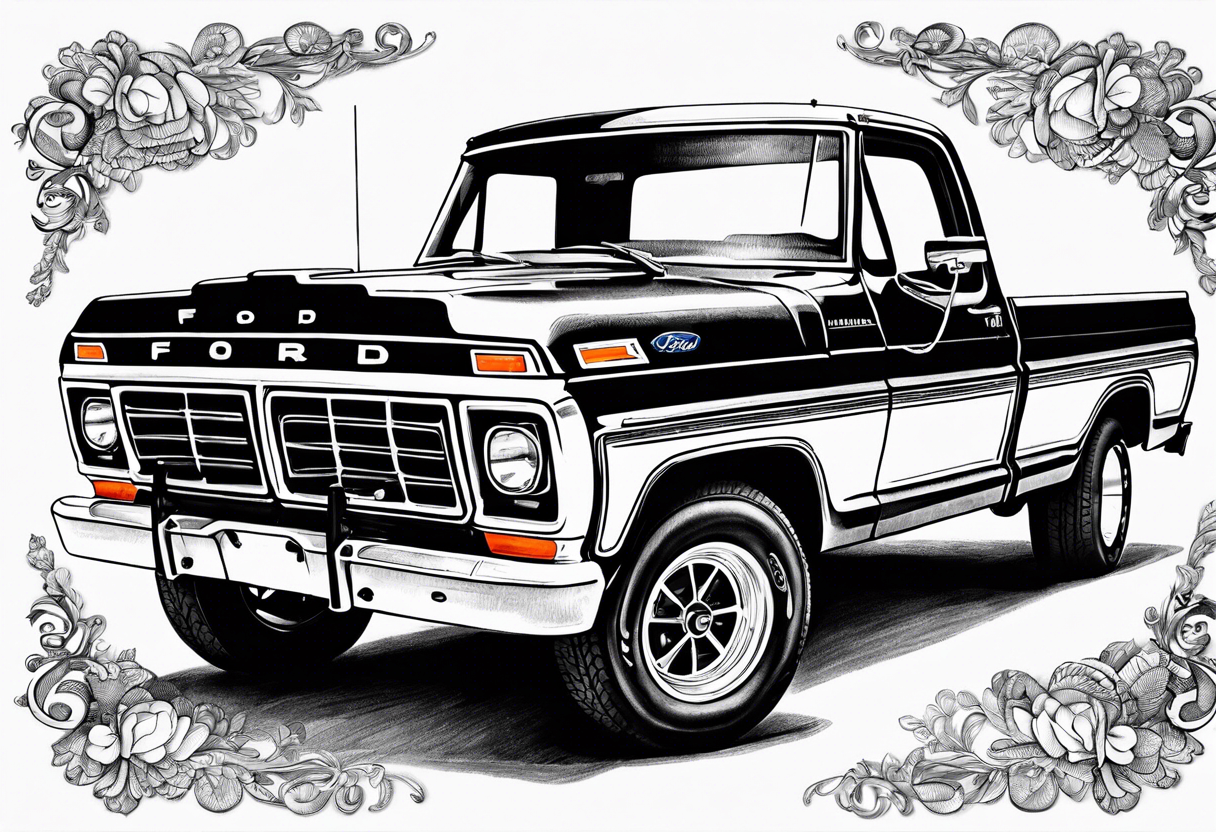 1974 ford f-100 - alberta themed tattoo idea