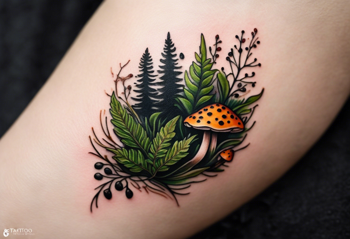 Cottage in forest tattoo by Roman Kor | Photo 30373