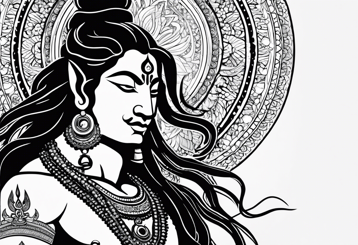 Lord shiva around with  karma , always positive, nothing deep , spiritual Sanskrit words tattoo idea