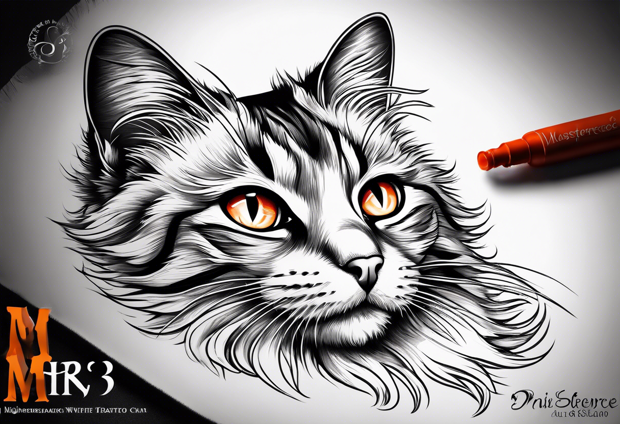 À small orange and white cat tattoo idea