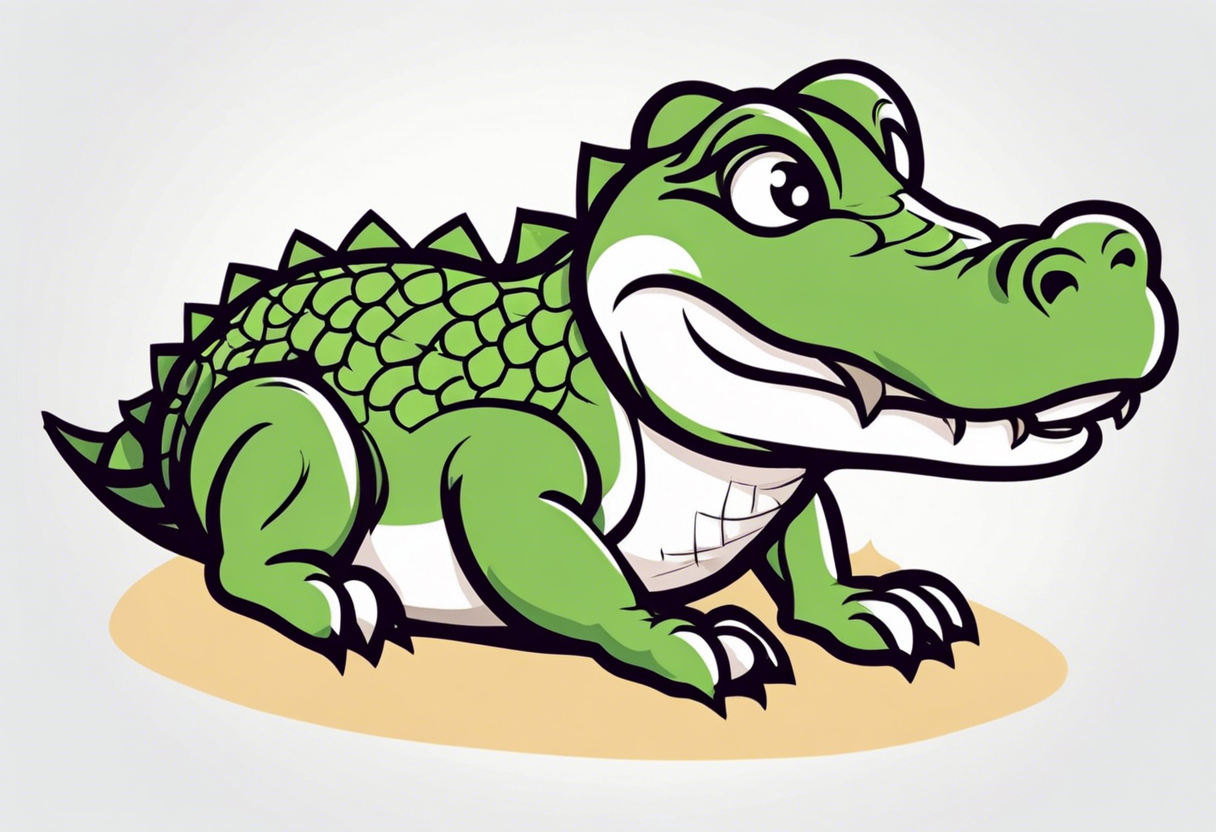 cute face baby small crocodile tattoo idea