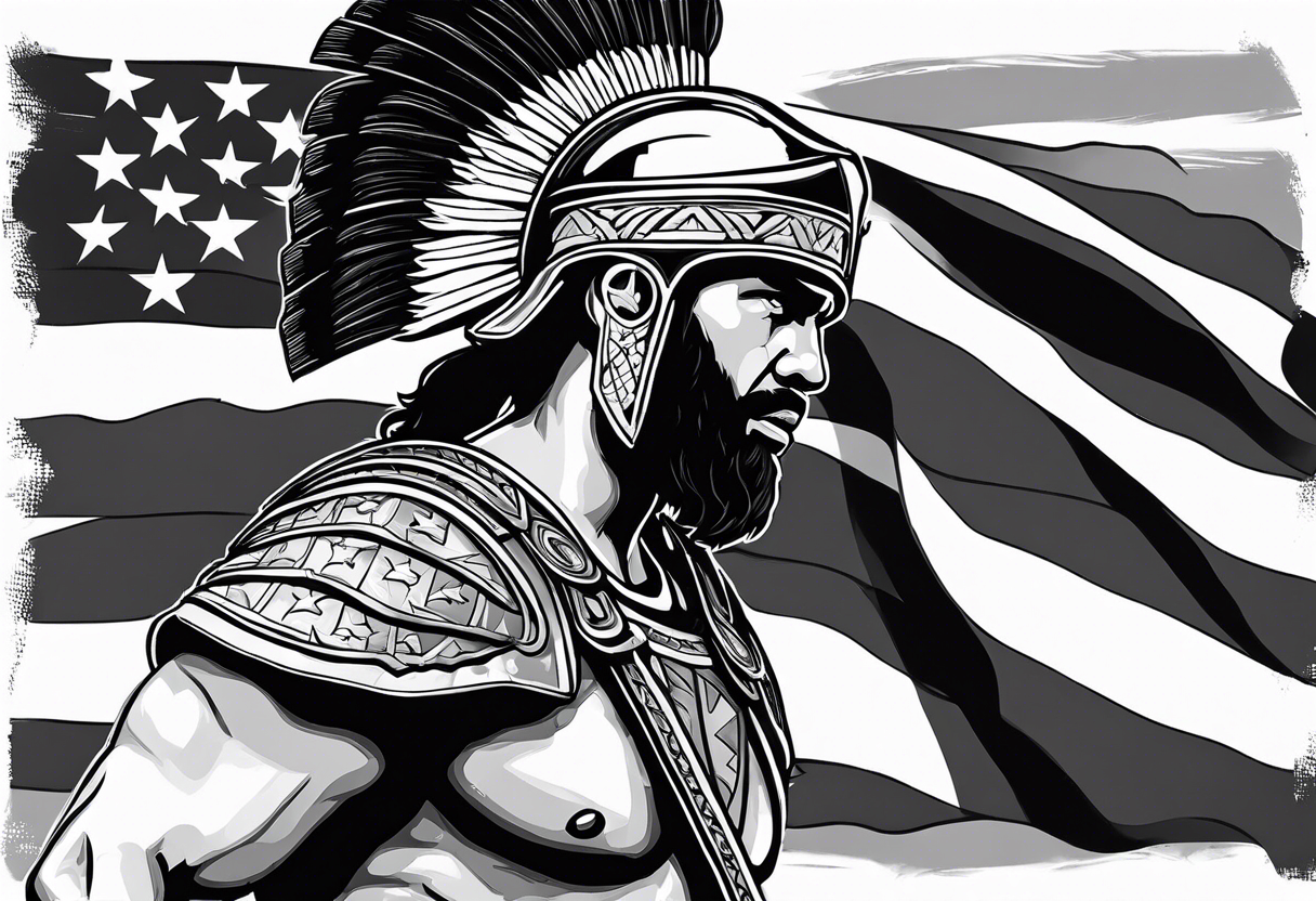 Gladiator on Arizona state flag tattoo idea