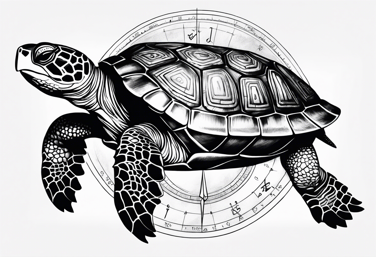 Turtle with the circle of fifths on its shell tattoo idea