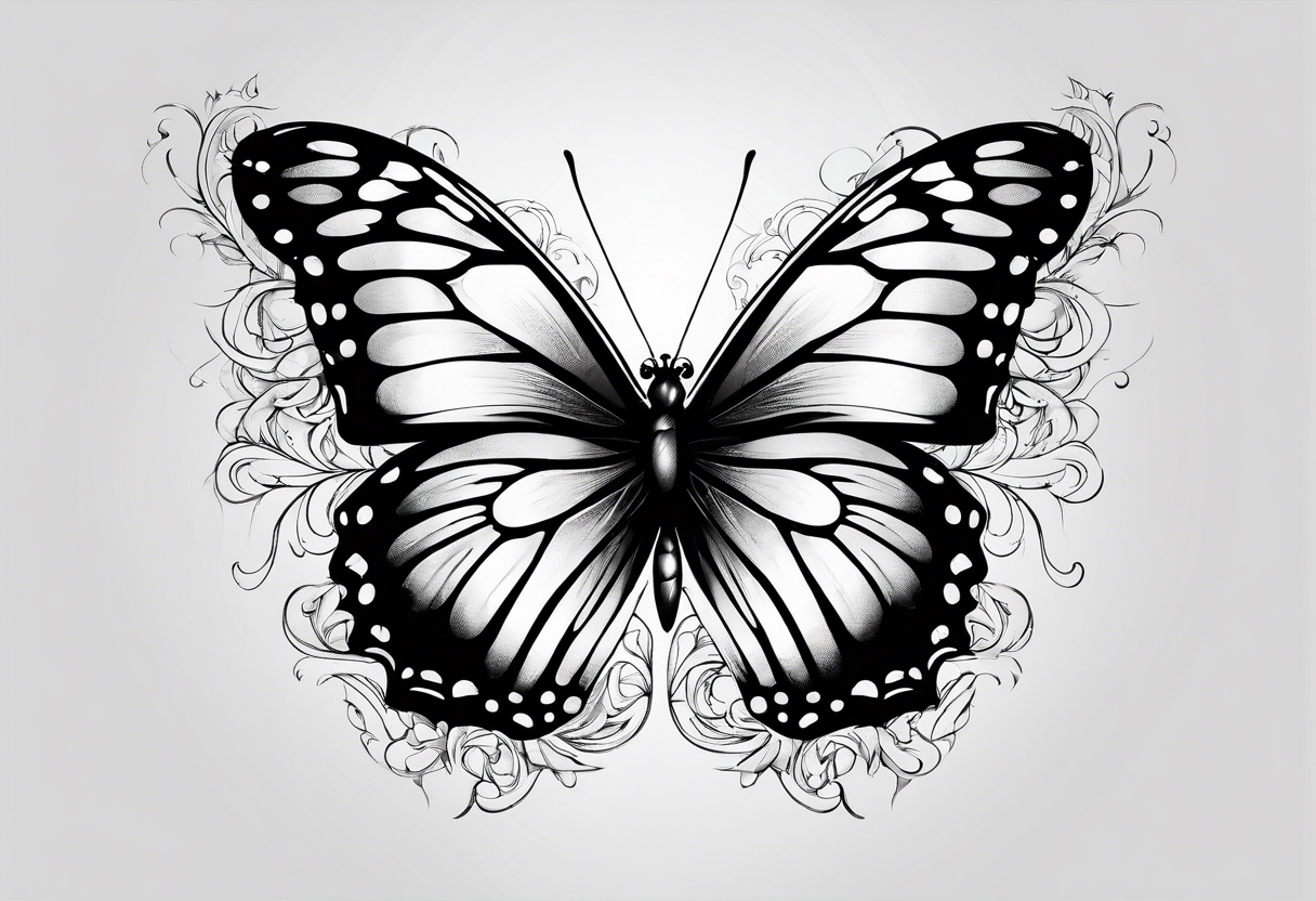 Butterfly with power tattoo idea