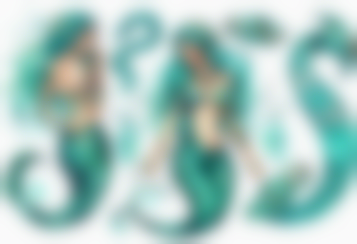 a turquois mermaid with a serpent tail tattoo idea