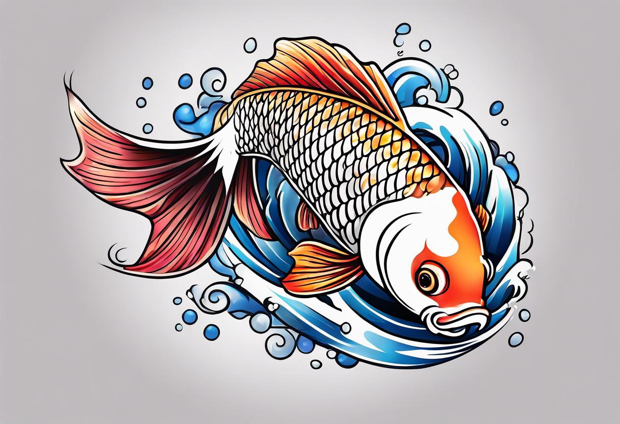 Japanese koi fish tattoo design on Craiyon