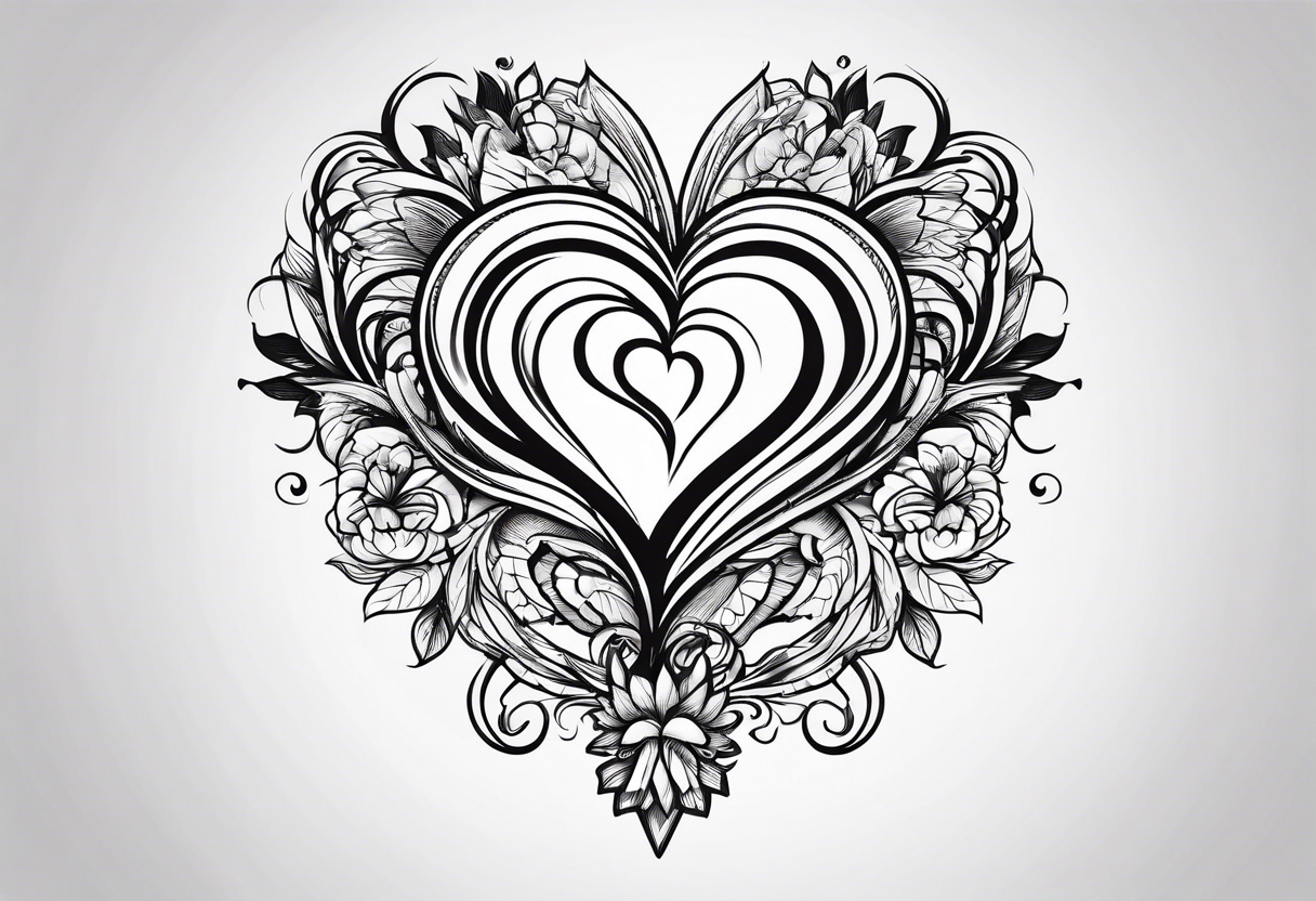 small black line hearts tattoo idea