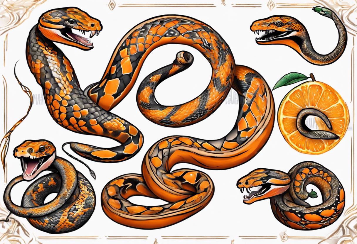 african orange-dream morph python tattoo idea