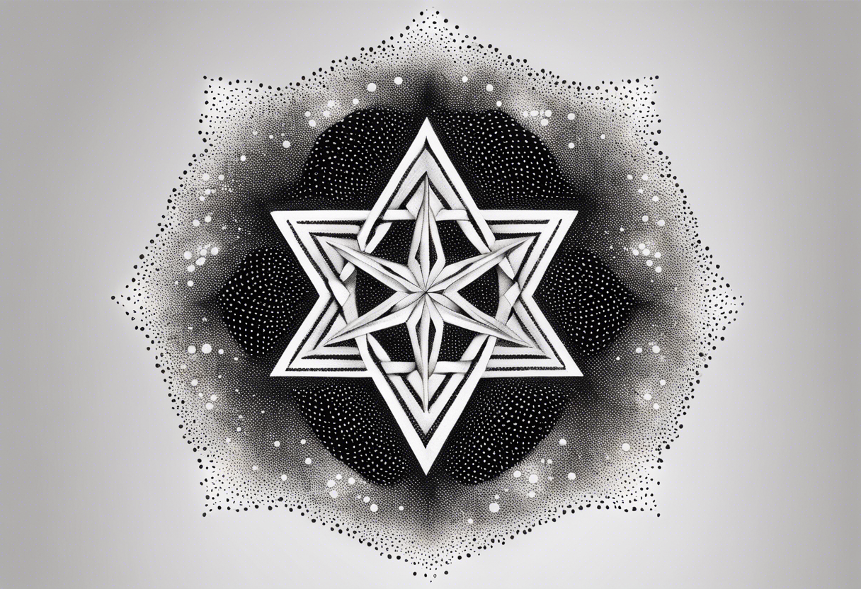 Expanding 3D pentagrams, geometric, tattoo idea