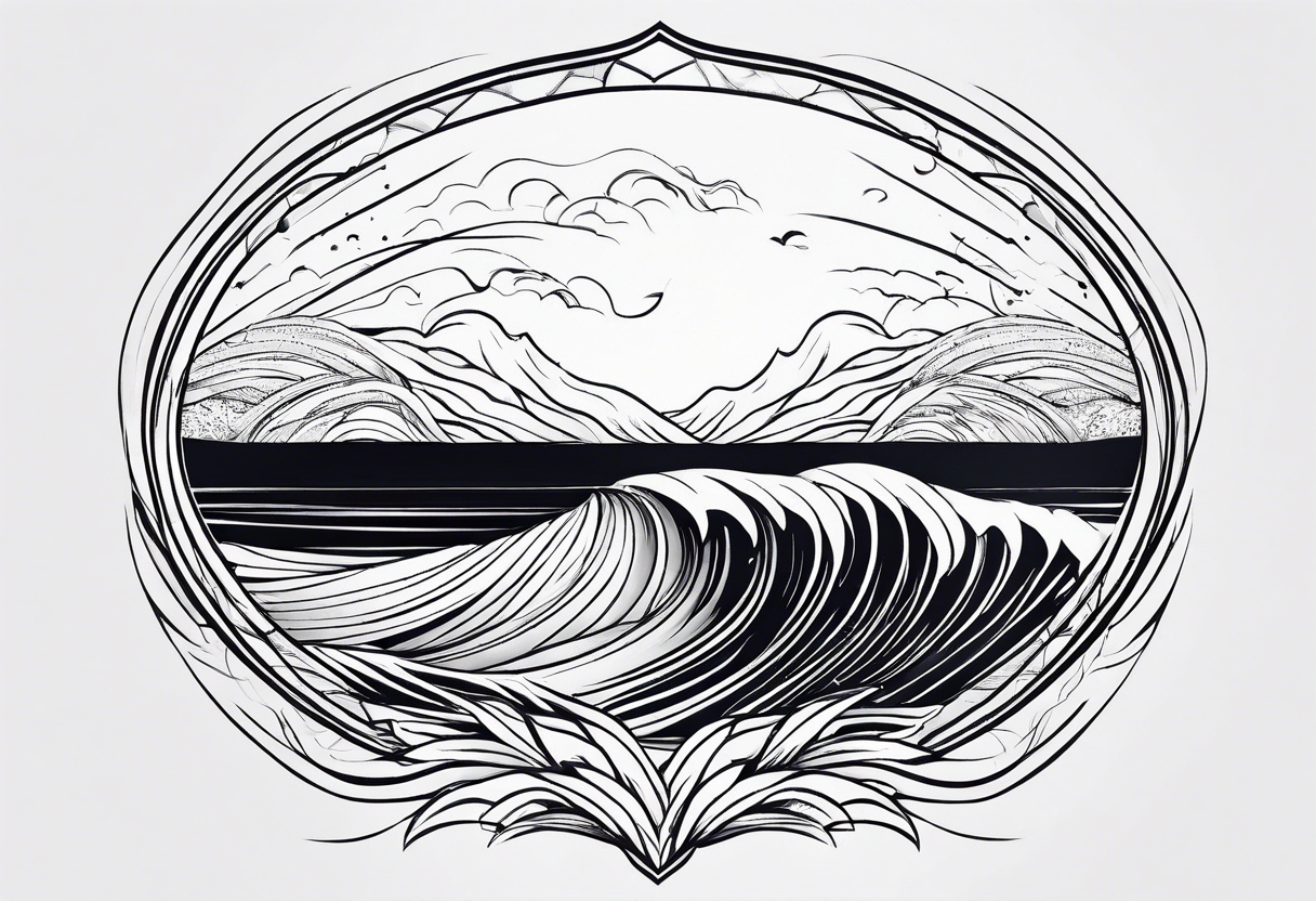 waves in a minimalist form tattoo idea