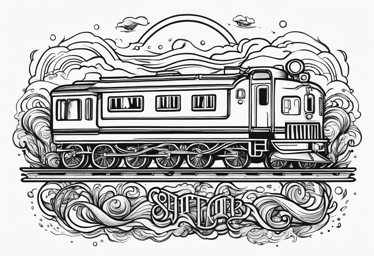 train in the sea tattoo idea