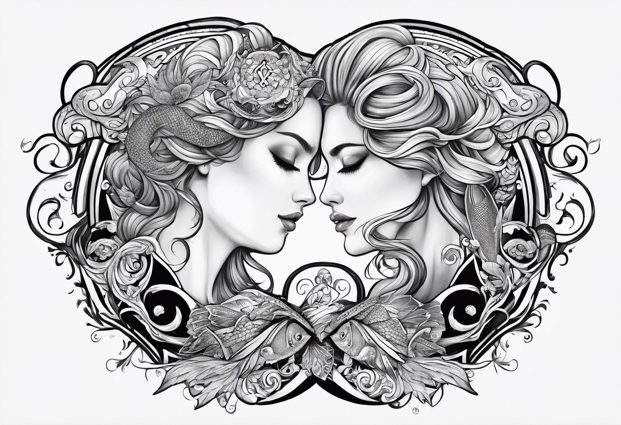 Twins, Pisces, aquarius, Capricorn tattoo idea