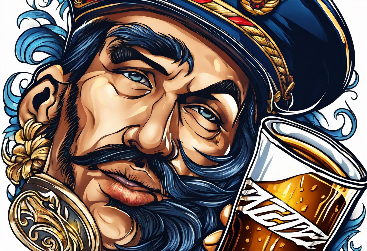 sailor drinking miller lite tattoo idea