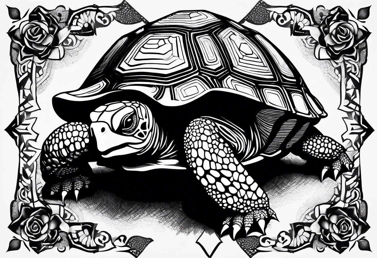 Tortoise dot work, entitrely from lots of dots tattoo idea