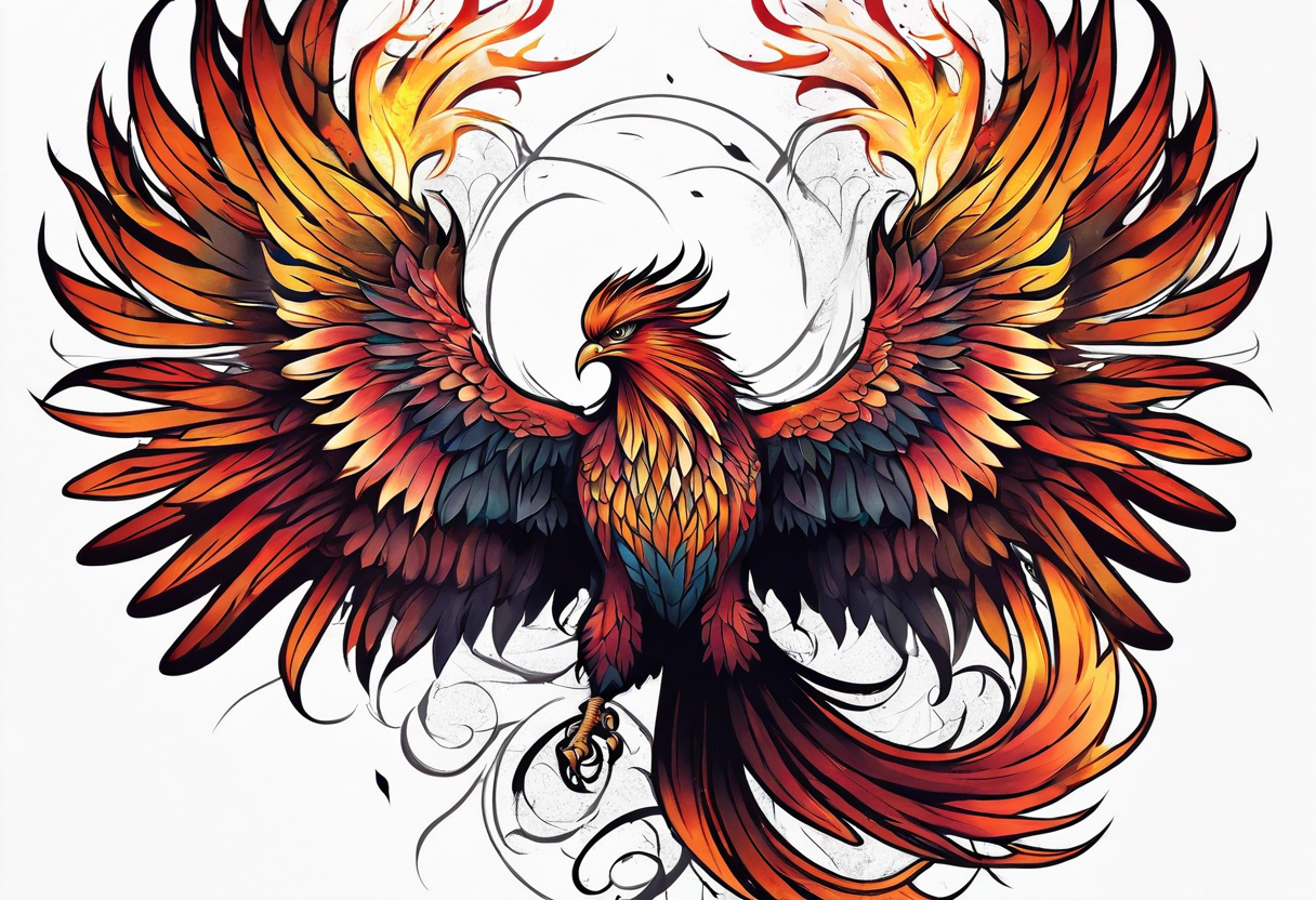 scarred warrior phoenix tattoo idea