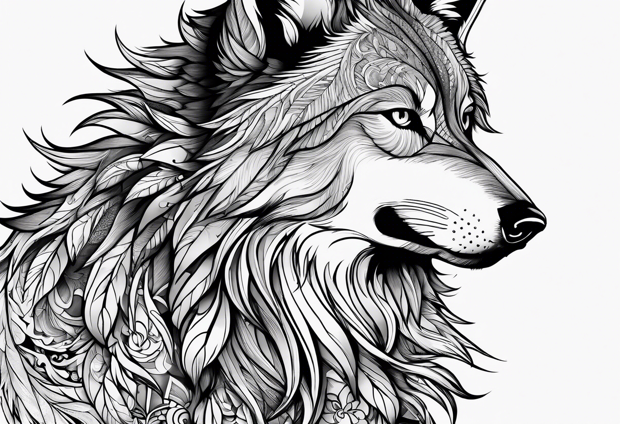 howling wolf tattoo idea