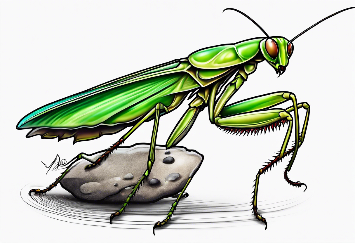 Praying mantis dancing tattoo idea