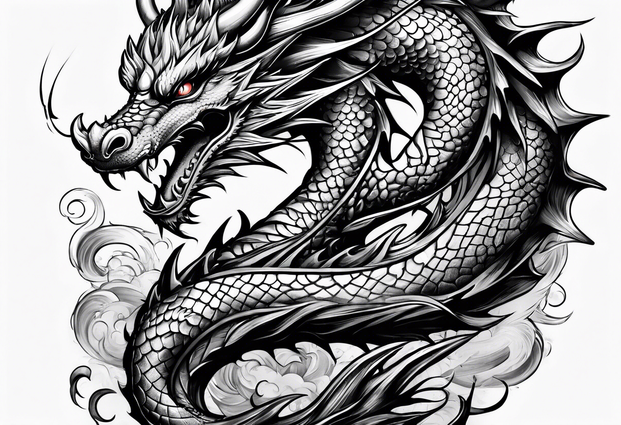 dragon with armor tattoo idea