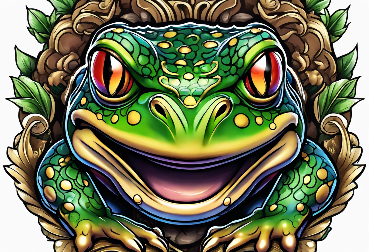 Muscular frog monster tattoo idea