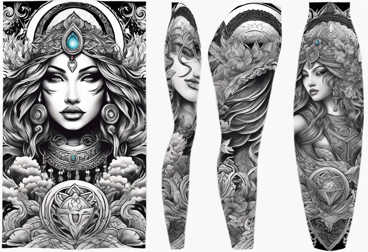 skull clown designs arm sleeve tattoo sticker sexy beauty women men bo –  Temporary Tattz