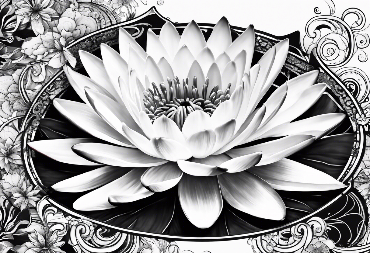 Waterlily and time tattoo idea