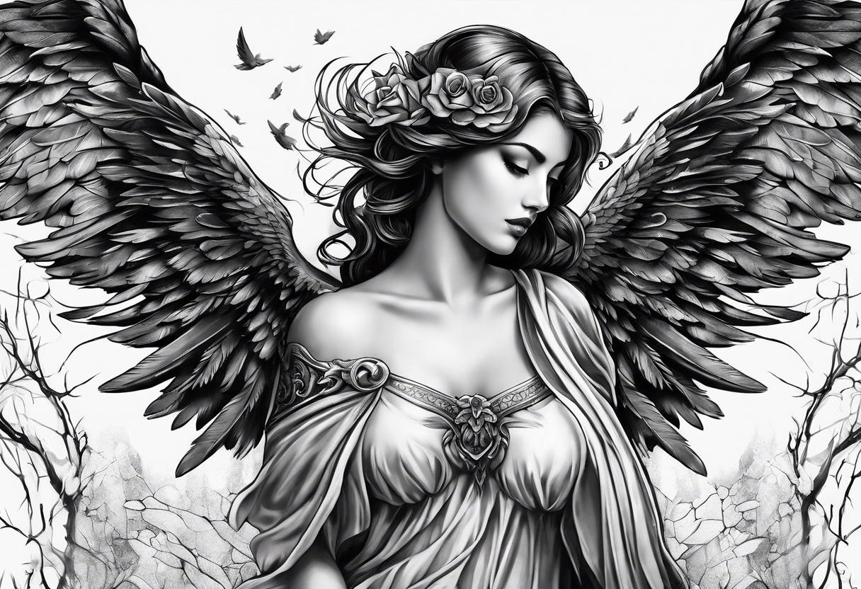 Fallen angel tattoo idea