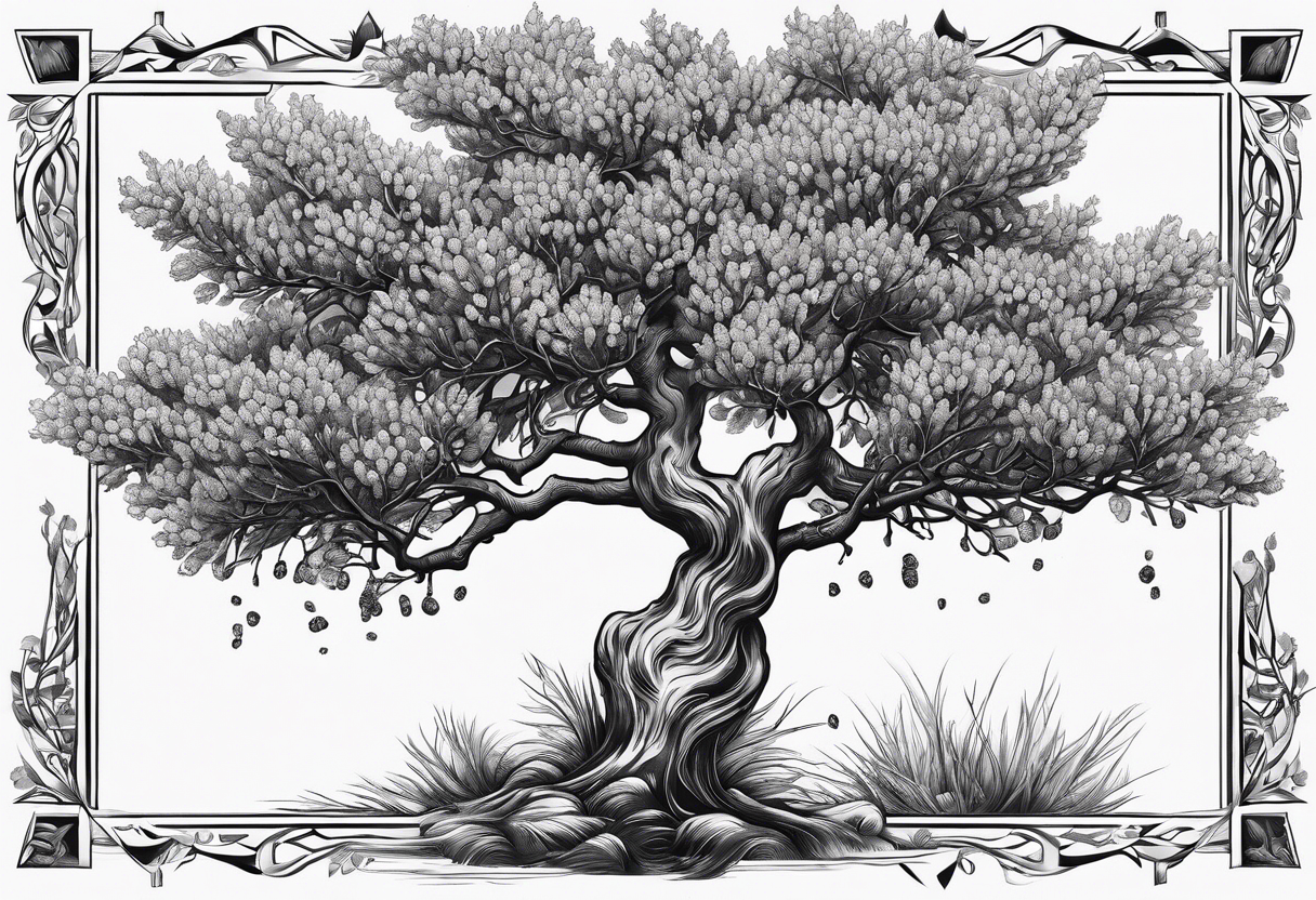 Honey comb in Russian olive tree tattoo idea