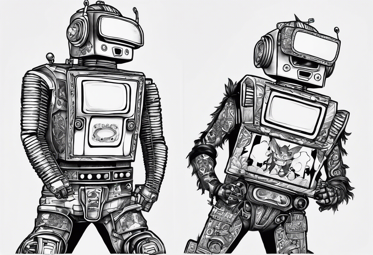 Flight Of The Conchords band dressed in robot costumes tattoo idea