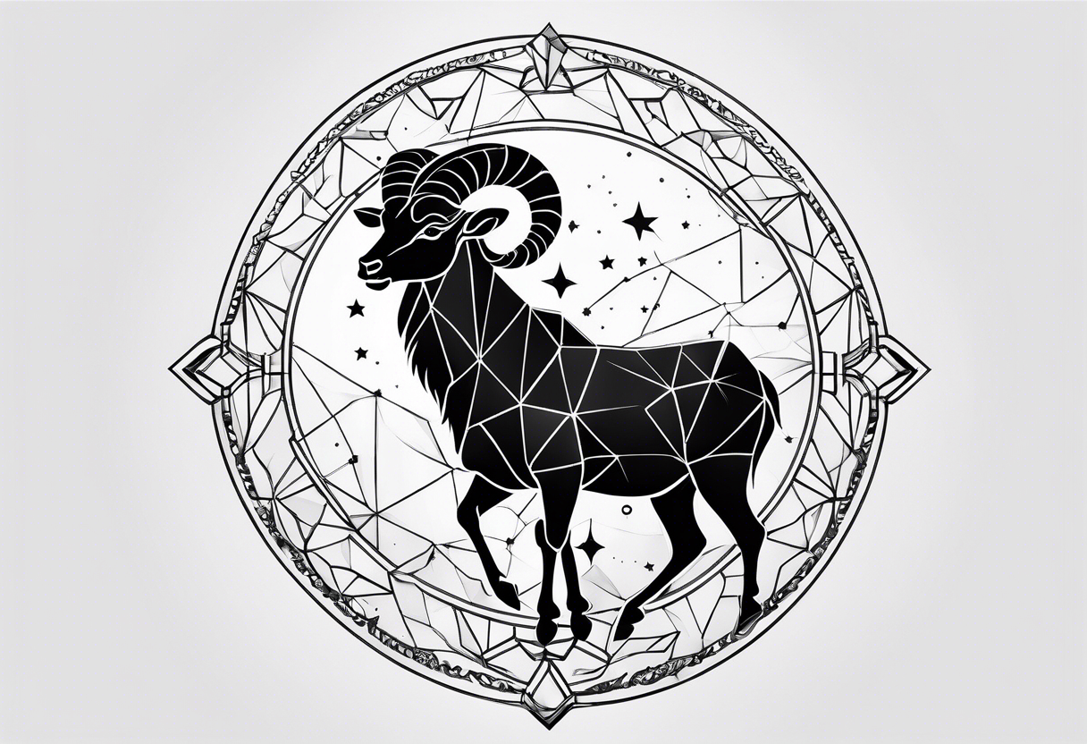 Geometric zodiac Aries tattoo – Tattoo Studio München | CHAOS CREW |  Tätowierer München