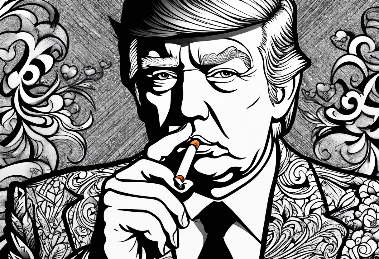 donald trump smoking cigarette tattoo idea