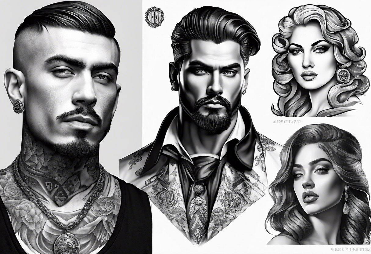 Portrait tattoos of historical figures, enriched with the depth and emotion typical of classic editorial portrait photography tattoo idea