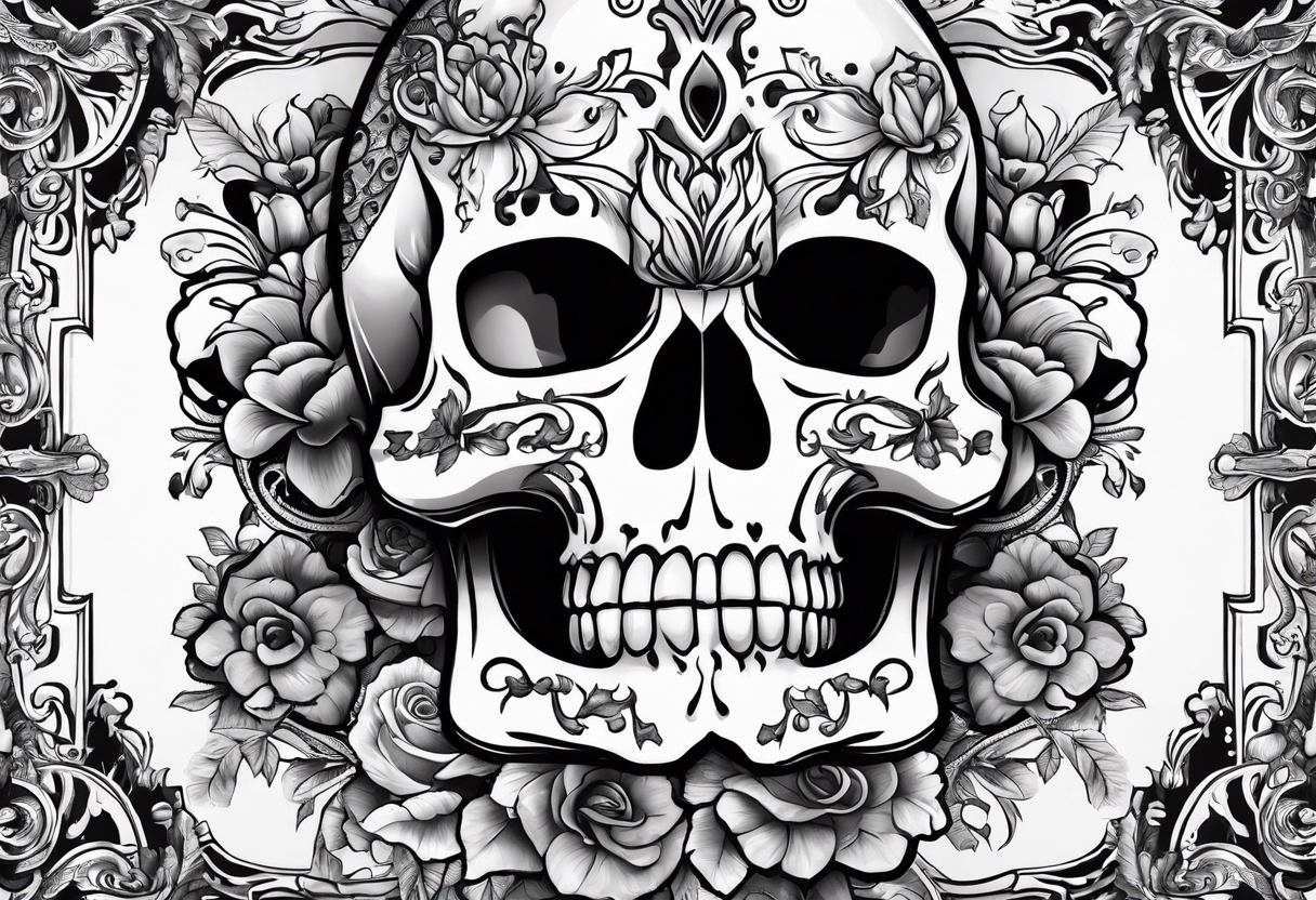 Guitar, skulls, flowers, cute dragon tattoo idea