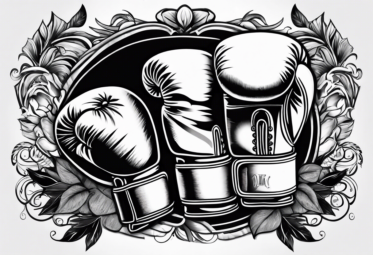 Boxing gloves mother and children tattoo idea